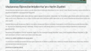 Basında Kur'an-ı Kerim Güzel Okuma Yarışmamız